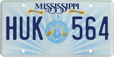 MS license plate HUK564