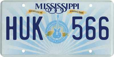MS license plate HUK566