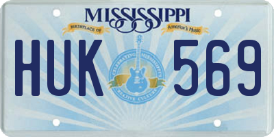 MS license plate HUK569
