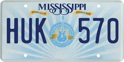 MS license plate HUK570