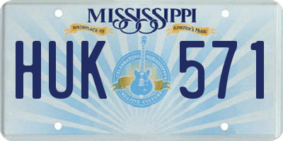 MS license plate HUK571