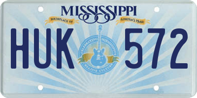 MS license plate HUK572
