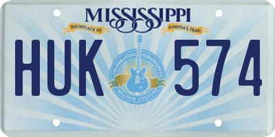 MS license plate HUK574