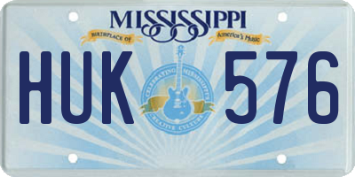 MS license plate HUK576