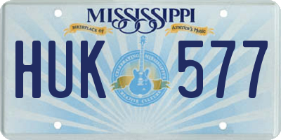 MS license plate HUK577
