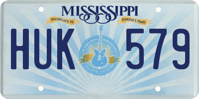 MS license plate HUK579