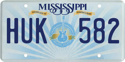 MS license plate HUK582