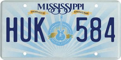 MS license plate HUK584
