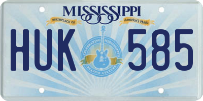 MS license plate HUK585