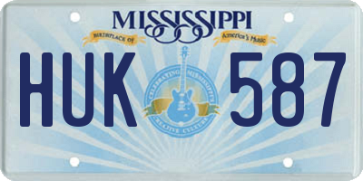 MS license plate HUK587