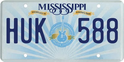 MS license plate HUK588
