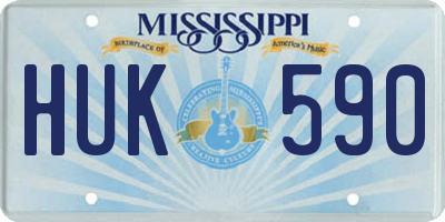 MS license plate HUK590