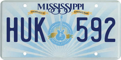 MS license plate HUK592