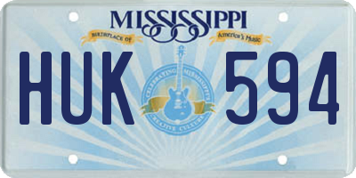 MS license plate HUK594