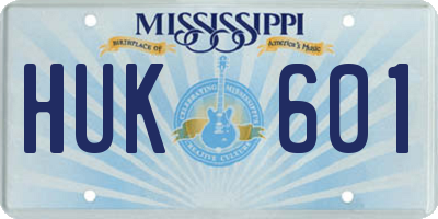 MS license plate HUK601