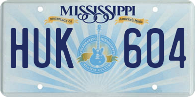 MS license plate HUK604