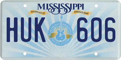 MS license plate HUK606