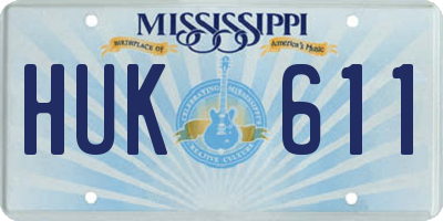 MS license plate HUK611