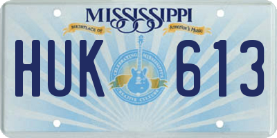 MS license plate HUK613