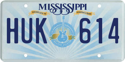 MS license plate HUK614