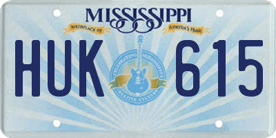 MS license plate HUK615