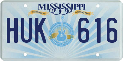 MS license plate HUK616