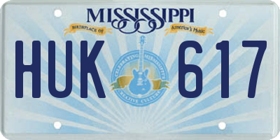 MS license plate HUK617