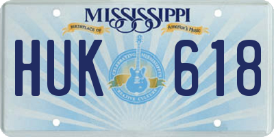 MS license plate HUK618