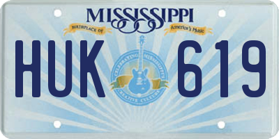 MS license plate HUK619