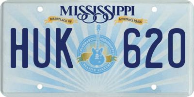MS license plate HUK620