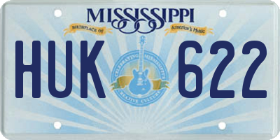 MS license plate HUK622
