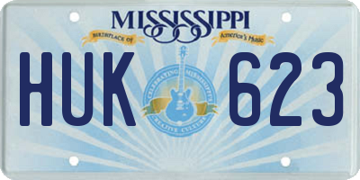 MS license plate HUK623