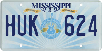 MS license plate HUK624