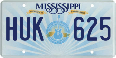 MS license plate HUK625