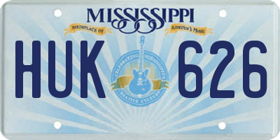MS license plate HUK626