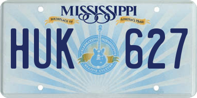 MS license plate HUK627