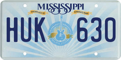 MS license plate HUK630