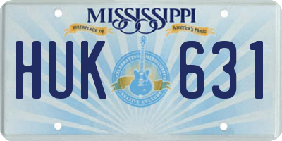 MS license plate HUK631