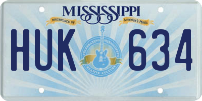 MS license plate HUK634