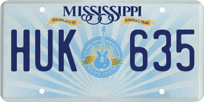 MS license plate HUK635