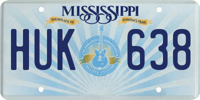 MS license plate HUK638