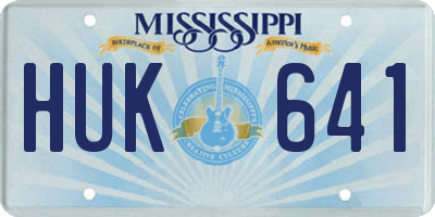 MS license plate HUK641