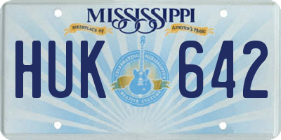 MS license plate HUK642