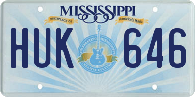 MS license plate HUK646