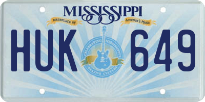 MS license plate HUK649