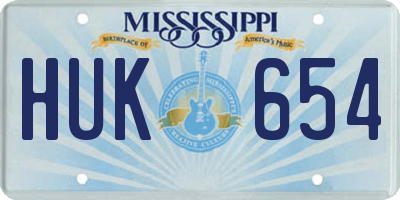 MS license plate HUK654