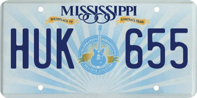 MS license plate HUK655