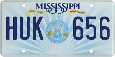 MS license plate HUK656