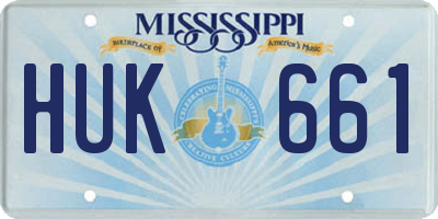 MS license plate HUK661