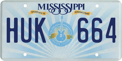 MS license plate HUK664